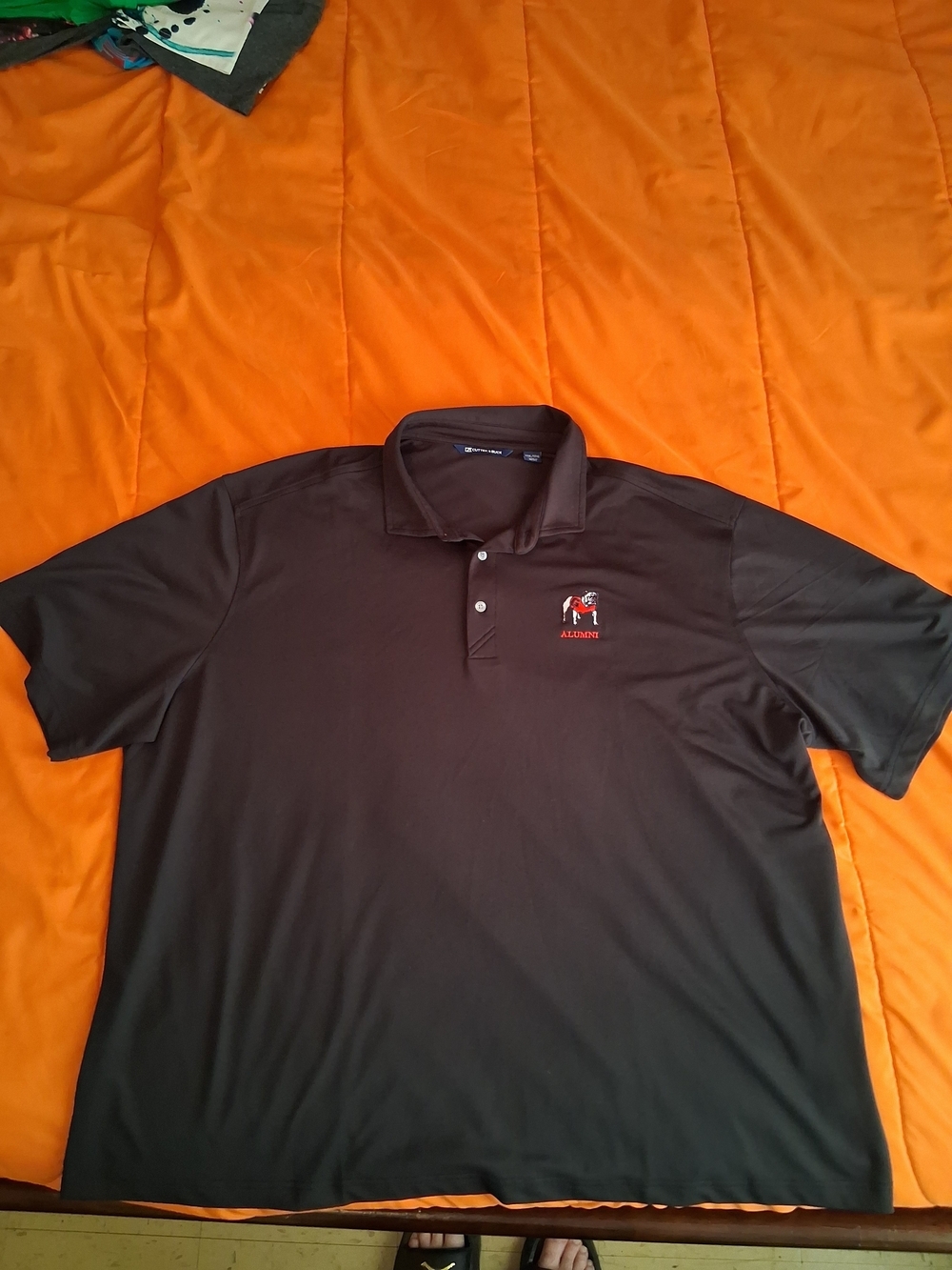 University Of Georgia Alumni Cutter & Buck DryTec Big & Tall 3XL Black Polo - Picture 2 of 5